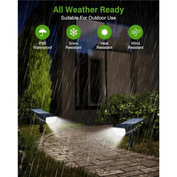 Solar Spot Lights Outdoor 4 Pack Waterproof Landscape Yard Garden Pathway Tree L - Picture 5 of 7